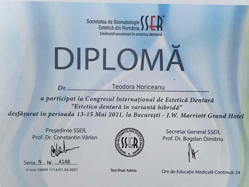 Certificate - Occlusion therapy: analysis, techniques, secrets of recovery